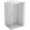 Mexen Lunar-B, pravostranný výklopný sprchový kút 90 x 70 cm, 8mm číre sklo, zlatý profil, 832-090-070-50-00-P