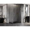 Mexen Lunar-B, pravostranný výklopný sprchový kút 85 x 80 cm, 8mm číre sklo, zlatý profil, 832-085-080-50-00-P