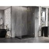 Mexen Lunar-B, pravostranný výklopný sprchový kút 100 x 80 cm, 8mm číre sklo, zlatý kartáčovaný - 832-100-080-55-00-P