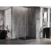 Mexen Lunar-B, pravostranný výklopný sprchový kút 90 x 90 cm, 8mm číre sklo, profil ružové zlato, 832-090-090-60-00-P