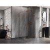Mexen Lunar-B, pravostranný výklopný sprchový kút 90 x 90 cm, 8mm číre sklo, profil ružové zlato, 832-090-090-60-00-P