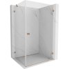 Mexen Lunar-B, pravostranný výklopný sprchový kút 100 x 80 cm, 8mm číre sklo, profil medená matná, 832-100-080-65-00-P