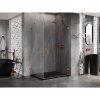Mexen Lunar-B, pravostranný výklopný sprchový kút 100 x 80 cm, 8mm číre sklo, profil medená matná, 832-100-080-65-00-P