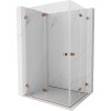 Mexen Lunar-F Duo, skladací sprchový kút 90 x 70 cm, 8mm číre sklo, profil ružové zlato, 836-090L-070P-60-00