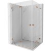 Mexen Lunar-F Duo, skladací sprchový kút 85 x 75 cm, 8mm číre sklo, profil medená matná, 836-085L-075P-65-00