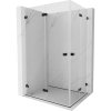 Mexen Lunar-F Duo, Skladací sprchový kút 100 x 90 cm, 8mm číre sklo, čierny profil, 836-100L-090P-70-00