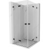 Mexen Lunar-F Duo, Skladací sprchový kút 100 x 100 cm, 8mm číre sklo, čierny profil, 836-100L-100P-70-00