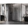 Mexen Lunar-F Duo, skladací sprchový kút 85 x 85 cm, 8mm číre sklo, grafitový profil, 836-085L-085P-95-00