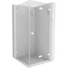 Mexen Lunar-F, sklápací sprchový kút pravý 90 x 90 cm, 8mm číre sklo, biely profil, 836-090-090-20-00-P