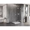 Mexen Lunar-F, sklápací sprchový kút pravý 90 x 90 cm, 8mm číre sklo, biely profil, 836-090-090-20-00-P