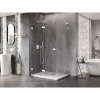Mexen Lunar-F L, skladací sprchový kút ľavý 100 x 80 cm, 8mm číre sklo, biely profil, 836L-100-080-20-00-L