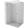 Mexen Lunar-F L, skladací sprchový kút ľavý 100 x 90 cm, 8mm číre sklo, profil medená matná, 836L-100-090-65-00-L