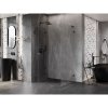 Mexen Lunar-F L, sklápací sprchový kút ľavý 85 x 70 cm, 8mm číre sklo, pištoľovo sivý kartáčovaný - 836L-085-070-66-00-L