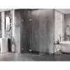 Mexen Lunar-F L, skladací sprchový kút ľavý 100 x 90 cm, 8mm číre sklo, oceľový profil, 836L-100-090-97-00-L