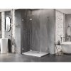 Mexen Lunar-F L, skladací sprchový kút ľavý 100 x 90 cm, 8mm číre sklo, oceľový profil, 836L-100-090-97-00-L
