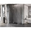 Mexen Lunar-F L, skladací sprchový kút ľavý 100 x 90 cm, 8mm číre sklo, oceľový profil, 836L-100-090-97-00-L