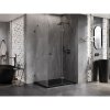 Mexen Lunar-F, sklápací sprchový kút pravý 95 x 90 cm, 8mm číre sklo, profil grafit brúsený, 836-095-090-66-00-P