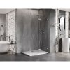 Mexen Lunar-F, sklápací sprchový kút pravý 85 x 70 cm, 8mm číre sklo, oceľový profil, 836-085-070-97-00-P