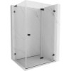 Mexen Lunar-F L, sklápací sprchový kút pravý 90 x 80 cm, 8mm číre sklo, čierny profil, 836L-090-080-70-00-P