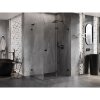 Mexen Lunar-F L, sklápací sprchový kút pravý 90 x 80 cm, 8mm číre sklo, čierny profil, 836L-090-080-70-00-P