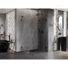 Mexen Lunar-F L, sklápací sprchový kút pravý 90 x 80 cm, 8mm číre sklo, čierny profil, 836L-090-080-70-00-P