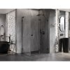 Mexen Lunar-F L, sklápací sprchový kút pravý 90 x 80 cm, 8mm číre sklo, čierny profil, 836L-090-080-70-00-P