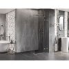 Mexen Lunar T, sklopný sprchový kút pravý 110 x 110 cm, 8mm číre sklo, oceľový profil, 834T-110-110-97-00-P