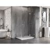 Mexen Lunar T, sklopný sprchový kút pravý 135 x 110 cm, 8mm číre sklo, oceľový profil, 834T-135-110-97-00-P