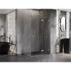 Mexen Lunar T, výklopný sprchový kút pravý 130 x 110 cm, 8mm číre sklo, zlatý kartáčovaný - 834T-130-110-55-00-P