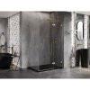 Mexen Lunar T, výklopný sprchový kút pravý 130 x 110 cm, 8mm číre sklo, zlatý kartáčovaný - 834T-130-110-55-00-P