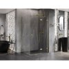 Mexen Lunar T, pravý výklopný sprchový kút 140 x 110 cm, 8mm číre sklo, zlatý matný profil, 834T-140-110-55-00-P