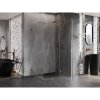 Mexen Lunar T, výklopný pravý sprchový kút 140 x 100 cm, 8mm číre sklo, profil ružové zlato, 834T-140-100-60-00-P