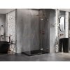 Mexen Lunar T, výklopný pravý sprchový kút 125 x 80 cm, 8mm číre sklo, profil medená matná, 834T-125-080-65-00-P