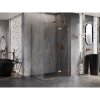 Mexen Lunar T, výklopný pravý sprchový kút 125 x 80 cm, 8mm číre sklo, profil medená matná, 834T-125-080-65-00-P