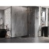 Mexen Lunar T, sklopný sprchový kút pravý 135 x 120 cm, 8mm číre sklo, profil medená matná, 834T-135-120-65-00-P