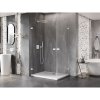 Mexen Lunar-B Duo, výklopný sprchový kút 80 x 70 cm, 8mm číre sklo, biely profil, 832-080L-070P-20-00