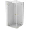 Mexen Lunar-B Duo, výklopný sprchový kút 70 x 70 cm, 8mm číre sklo, zlatý profil, 832-070L-070P-50-00