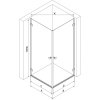 Mexen Lunar-B Duo, výklopný sprchový kút 70 x 70 cm, 8mm číre sklo, zlatý profil, 832-070L-070P-50-00