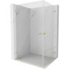 Mexen Lunar-B Duo, výklopný sprchový kút 100 x 70 cm, 8mm číre sklo, zlatý matný profil, 832-100L-070P-55-00
