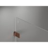 Mexen Lunar-B Duo, výklopný sprchový kút 85 x 70 cm, 8mm číre sklo, profil ružové zlato, 832-085L-070P-60-00