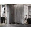 Mexen Lunar-B Duo, výklopný sprchový kút 75 x 75 cm, 8mm číre sklo, profil ružové zlato, 832-075L-075P-60-00