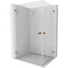 Mexen Lunar-B Duo výklopný sprchový kút 100 x 85 cm, číre sklo, ružové zlato, 832-100L-085P-60-00