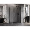 Mexen Lunar T sklopný sprchový kút pravý 135 x 80 cm, číre sklo, čierna matná, 834T-135-080-70-00-P