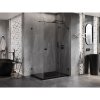 Mexen Lunar T výklopný sprchový kút pravý 120 x 110 cm, číre sklo, čierna matná, 834T-120-110-70-00-P