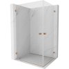 Mexen Lunar-B Duo výklopný sprchový kút 80 x 75 cm, číre sklo, medená matná, 832-080L-075P-65-00