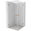 Mexen Lunar-B Duo výklopný sprchový kút 90 x 90 cm, číre sklo, medená matná, 832-090L-090P-65-00