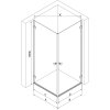 Mexen Lunar-B Duo výklopný sprchový kút 90 x 80 cm, číre sklo, čierna matná, 832-090L-080P-70-00