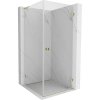 Mexen Lunar-B L výklopný sprchový kút pravý 80 x 80 cm, číre sklo, zlatá lesklá, 832L-080-080-50-00-P