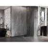 Mexen Lunar-B L výklopný sprchový kút pravý 80 x 80 cm, číre sklo, zlatá lesklá, 832L-080-080-50-00-P
