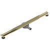 Mexen Flat nerezový sprchový žľab s rotačným 360° sifónom 90 cm, vzor SLIM, zlatá, 1541090